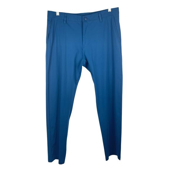 Rhone Blue Commuter Pants Men's Size 34x31 Flat Front Chino Trousers Stretchy - Picture 1 of 13